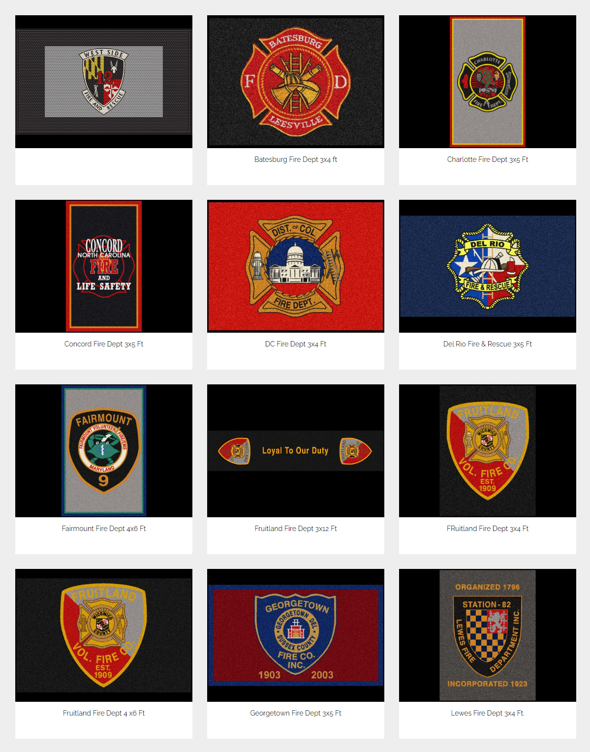 custom logo rugs for fire departments